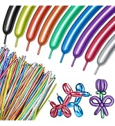 100Pcs 260 Balloons Metallic Long Balloons for balloon animals, Thickening Skinny Latex Twisting ...