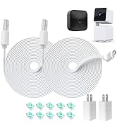 JJMASEE 10FT L-Shaped Connector Power Extension Cable with Charger for Wyze Cam Pan V3, Blink Out...