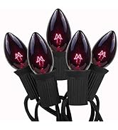 GOOTHY 25Ft C7 Halloween Dark Purple String Lights, C7 Black Purple Outdoor String Lights with 27...