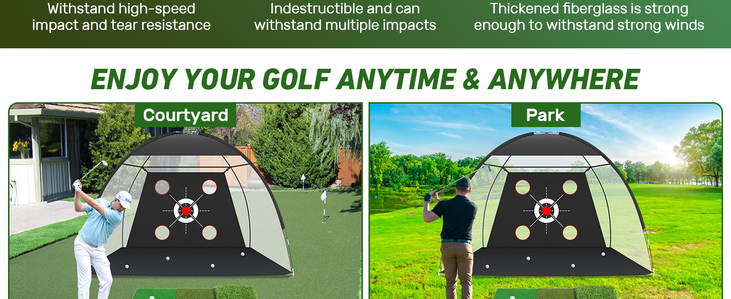 Golf Net, 10x7FT with Golf Practice Mat, Hitting Aid Nets Indoor– Gifts for Men/Dad/Him