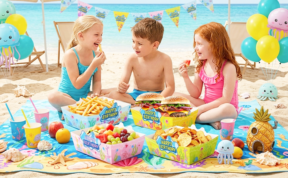cartoon sponge party serving trays