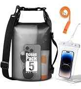 TILYMOL Dry Bag Waterproof for Men Women - 5L Lightweight Roll Top Dry Sack with Waterproof Phone...