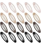 Cptots 20PCS Oval Metal Snap Clips for Women No Slip Small Barrettes for Thin Fine Hair,Matte Bla...
