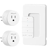 Remote Control Outlet, WILAWELS Wireless Light Switch with Magnetic Base, On Off Remote Outlet Sw...