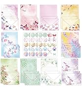 160 Pcs Stationery Paper Envelopes Set Includes 50 Lined Writing Paper & 50 Envelopes with 60 Rou...