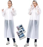 TUNCHMO 2-Pack Reusable Rain Coats - Extra Thick EVA (20%/100% Thicker) - Hooded Ponchos for Men/...