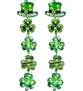 Moon Boat 2Ct St Patrick's Day Decorations with Light Strips - Party Sign Shamrock Clover Hanging...