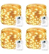 4 Pack Fairy Lights Battery Operated - 16.4ft 50 LED Starry Fairy Lights , 8 Modes Waterproof wit...