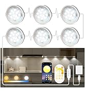 MATICOD Under Cabinet Lights Plug in Dimmable White LED Under Cabinet Lighting, Bluetooth Smart A...