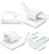 100Pcs Cable Clips, Adhesive Cable Organizer Cord Holder Wire Clip Wire Management Self Adhesive ...