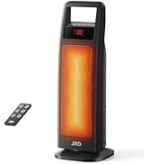 Space Heater Indoor, 1500W PTC Electric Heaters with Thermostat, 75° Oscillation, 1-8H Timer, Cer...