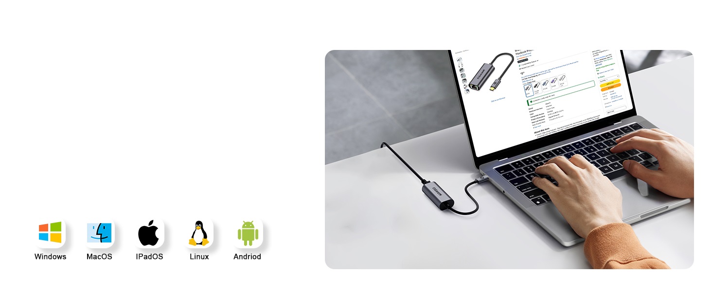No drivers, software, or adapters re- quired - simply connect and enjoy full-speed internet