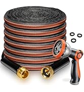 Garden Hose 50FT 600 PSI High Pressure, Flexible TPE Water Hose Kink-Free & Lightweight, with Abr...