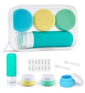 Kitchen GIMS 4-Piece Silicone Travel Jar and Squeeze Bottle Set | 3 x 0.7 oz Jars, 1 Mini Bottle,...