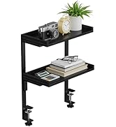 ART-GIFTREE Clamp On Desk Shelf 2-Tier, 12.5 inche Wood Shelving Unit for Office Desk/Gaming Acce...