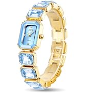 FANMIS Women’s Luxury Crystal Bangle Watch-Gemstone Bracelet Design Wristwatch Diamond Gold Plate...