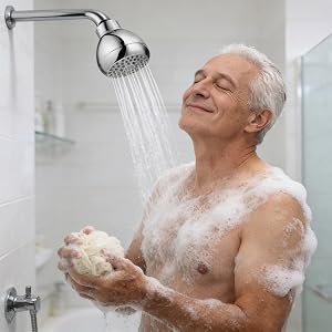 Fix Low Water Pressure! 3" High-Pressure Shower Head, Aerating Tech,