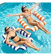 Inflatable Pool Floats Adult, 4-in-1 Multi-Purpose Pool Float Rafts Water Hammock, Pool Floaties ...