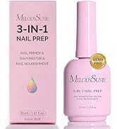 MelodySusie 30ML Nail Dehydrator and Primer, 3-in-1 HEMA-Free Acid-free Nourishing Nail Prep for ...