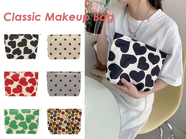 heart makeup bag
