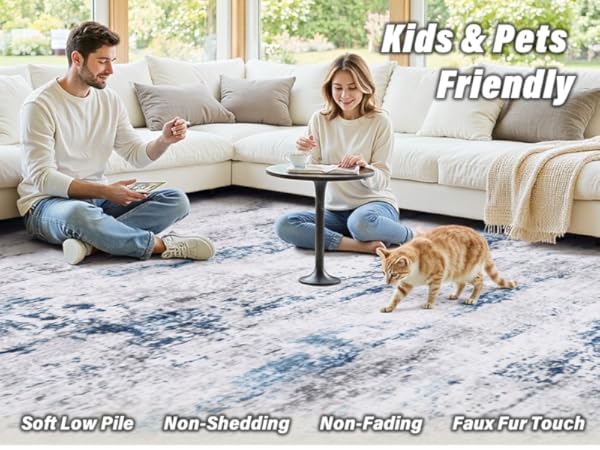 kids & pets friendly soft area rug