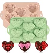 Actvty Heart Shaped Silicone Mold, 2Pcs 6 Holes Heart Molds for Chocolate Muffins Cake Jelly Pudd...