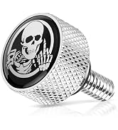 AMAZICHA Stainless Seat Bolt Fender Rear Seat Screw Skull Pattern Chrome 1/4"-20 Thread Compatibl...