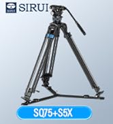 SIRUI Professional Video Tripod, Carbon Fiber Fluid Head, 5kg/11lbs, Stepless +90°/-70° Tilt & 36...