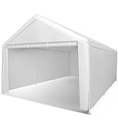 Abba Patio Carport 12×20, Large Portable Garage, All-Season Carport with Roll-up Ventilated Windo...