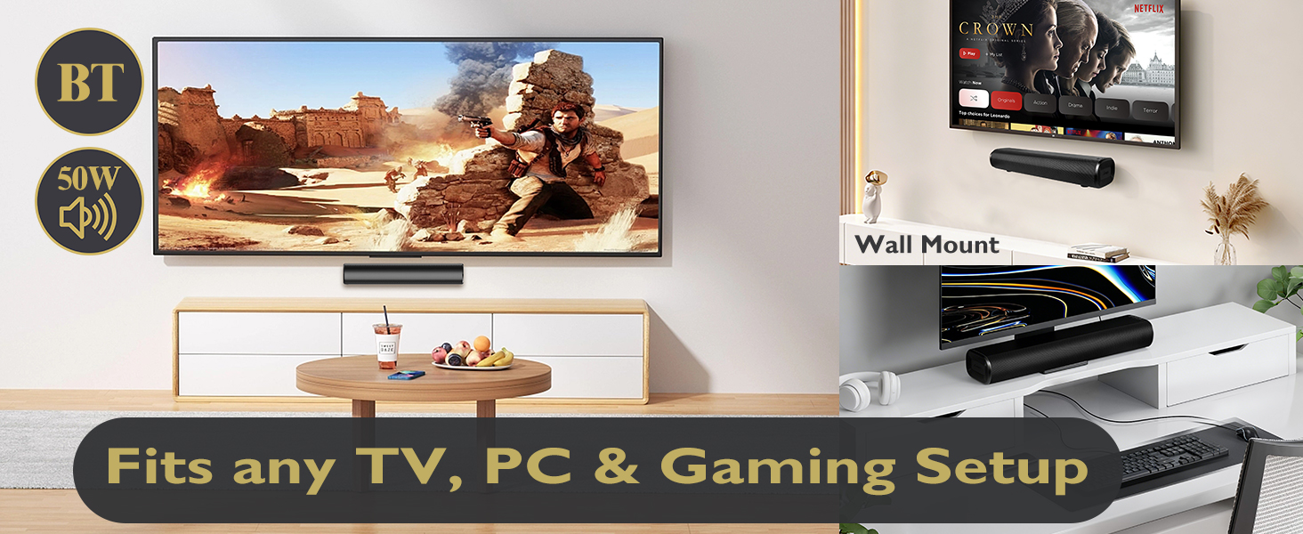 soundbar for tv, tv sound bar hdmi arc,