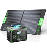 500W Solar Generator with 100W Foldable Solar Panel, Portable Power Station 500W AC Outlet, MC-4 ...