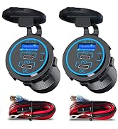 Ouffun USB C Car Charger Socket 12V USB Outlet 2 Pack, Newest 78W RV USB Outlet Dual 30W PD USB-C...