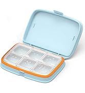 ZDQZC Slim Pill Case - Portable Pill Organizer with Removable Compartments - Leakproof Pill Holde...