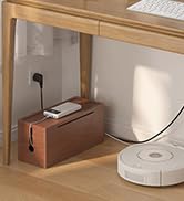 HomeBliss Cable Management Box Extra Large – Double Layer Cord Organizer with Lid & Divider