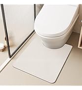 TYUU Toilet Rug, Thin Toilet Rugs U Shaped Washable Non Slip Absorbent Quick Dry Low Pile Toilet ...