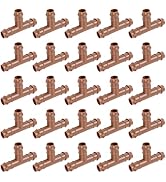 FoxRose 1/2" Drip Irrigation Barbed Tee Fitting, 25 Pack Drip Irrigation 3 Way Tee Parts Fit for ...
