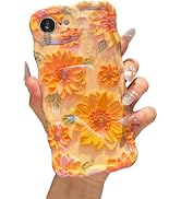 XIZYO Case for iPhone 17e/iPhone 16e Oil Painting Flower-Sunflower/Yellow | Girly Cute Colorful R...