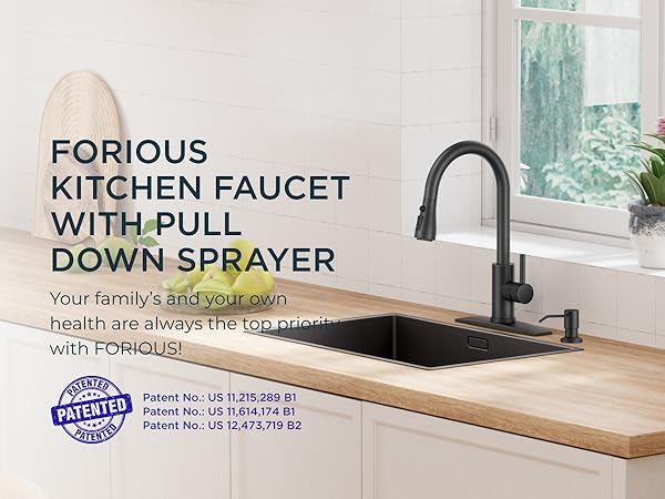 kitchen sink faucet with soap dispenser