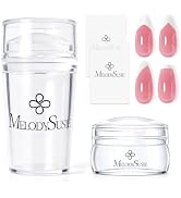 MelodySusie French Nail Stamper Kit, French Tip Tool, 4PCS, Clear | 2 Clear Silicone Stampers, 2 ...