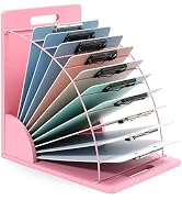 conifrag Clipboard Holder - 12 Layer Clipboard Storage Rack Wooden Clipboards Organizer With Stur...