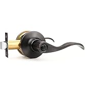 GOBEKOR 1 Pack Privacy Door Handles Interior Oil Rubbed Bronze Door Handles for Bedroom Bathroom ...