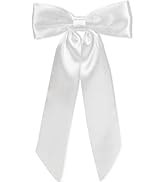 WantGor Long Tail Bow Hair Clips, Hair Ribbon Bows Satin Bowknot Clip Large Hair Barrettes Cute P...