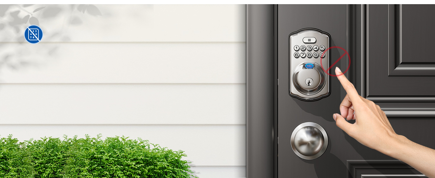 keyless entry door lock with handle Wrong code lockout Protecting family safety