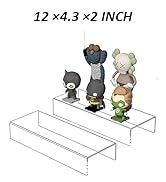 Sezanrpt Acrylic Shelf Riser 12x4.3x2 pack of 2, Clear Display Shelf 12” for Shoes, Glasses, Plan...