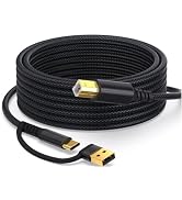 LUKFOCAB 2-in-1 Printer Cable 15FT, USB C/A to USB B MIDI Cable Cord, High Speed Printer Cord, Co...