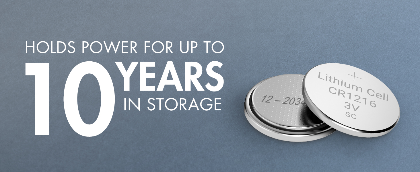 Hold power for up to 10 years in proper storage