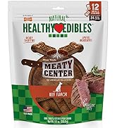 Nylabone Healthy Edibles Meaty Center Natural Dog Treats Beef Small (12 Count)