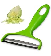 stainless steel cabbage shredder for coleslaw & sauerkraut, ergonomic lettuce chopper with silicone