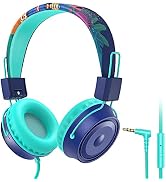 BlueFire Kids Headphones with Mic, Volume Limiter 85/94dB,Free 3.5mm Jack Wired Cord On-Ear Heads...