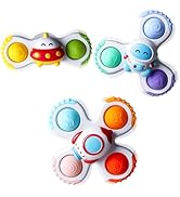 ALASOU 3PCS Pop Suction Cup Spinner Toys for 1 Year Old Boy Girl|Novelty Spinning Tops Toddler To...
